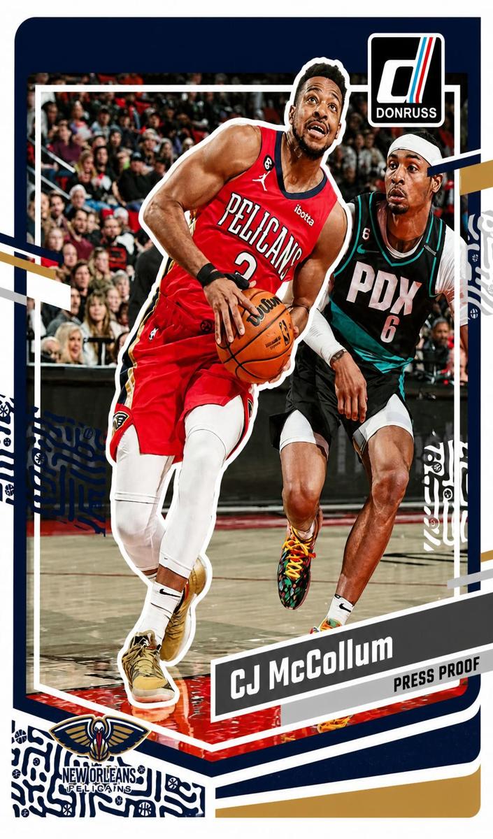 2023 Panini Donruss Basketball Press Proof Purple CJ McCollum #95