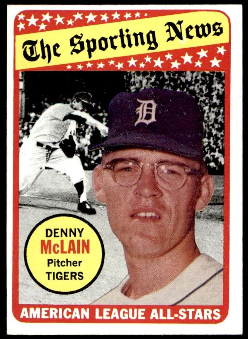 1969 Topps Baseball All-Star Denny McLain #433 PSA 9