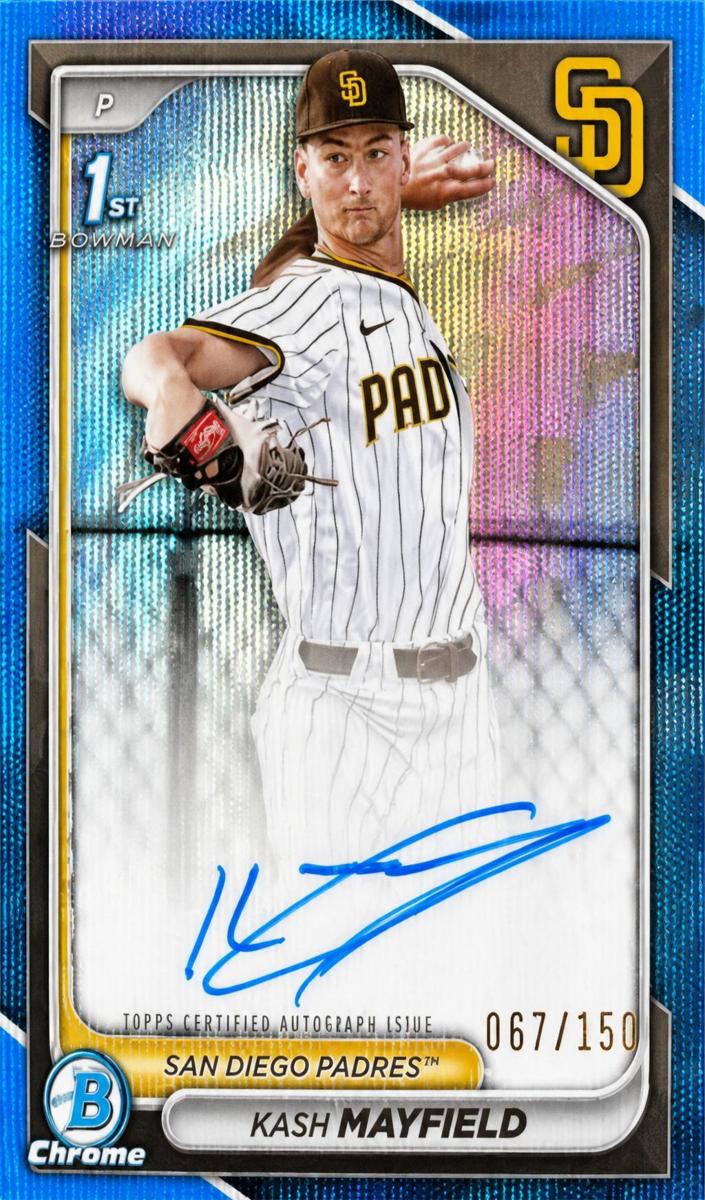 2024 Bowman Draft Chrome Baseball Blue Wave Refractor Kash Mayfield #CPA-KM