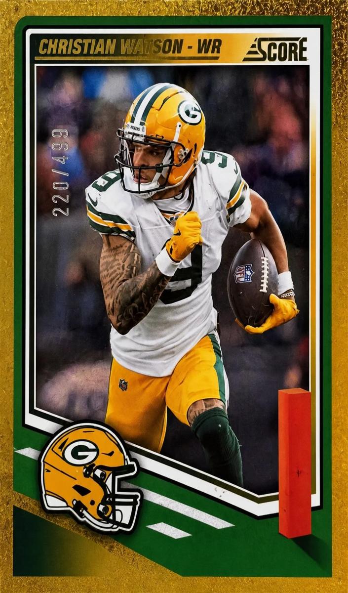 2025 Panini Score Football Dots Gold Christian Watson #248