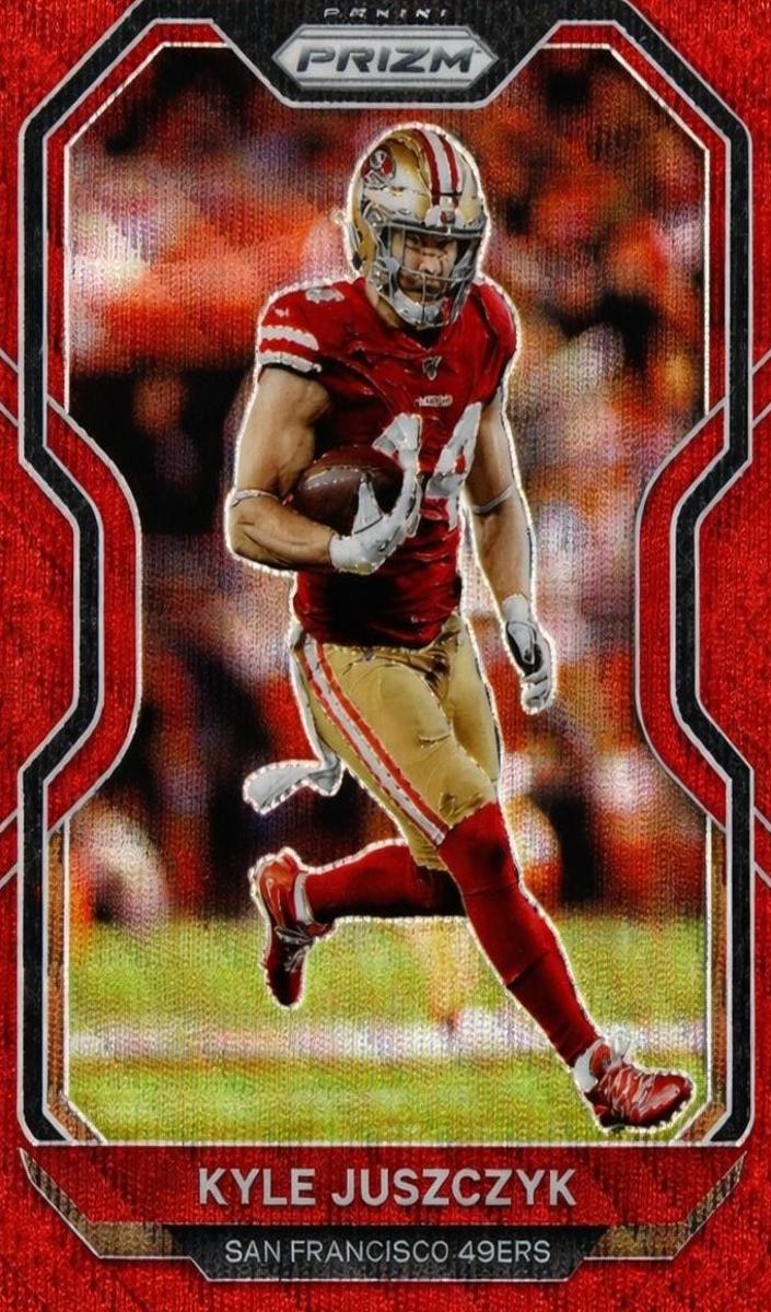 2020 Panini Prizm Football Red Wave Prizm Kyle Juszczyk #289 PSA 9