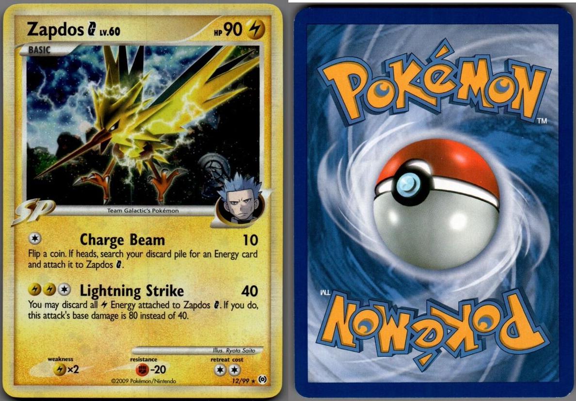 2009 Pokemon Platinum Arceus Zapdos G #12 PSA 9
