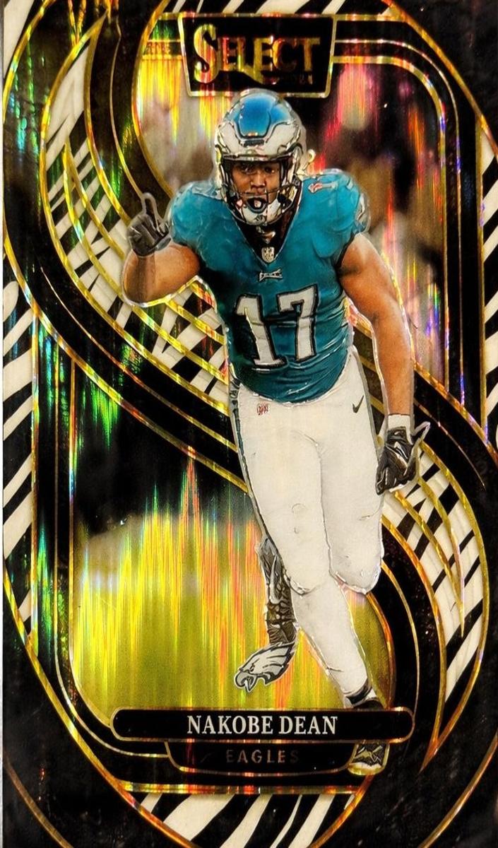 2024 Panini Select Football Zebra Shock Nakobe Dean #185 PSA 8