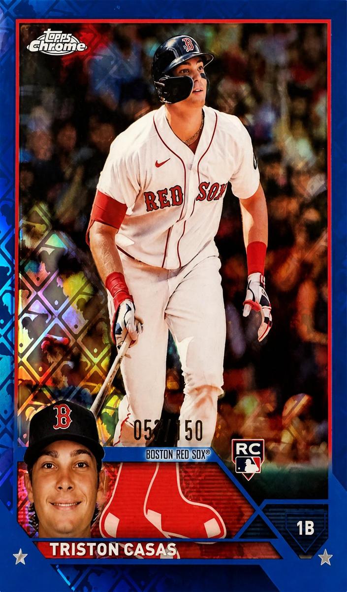 2023 Topps Chrome Logofractor Baseball Blue Triston Casas #174 PSA 8