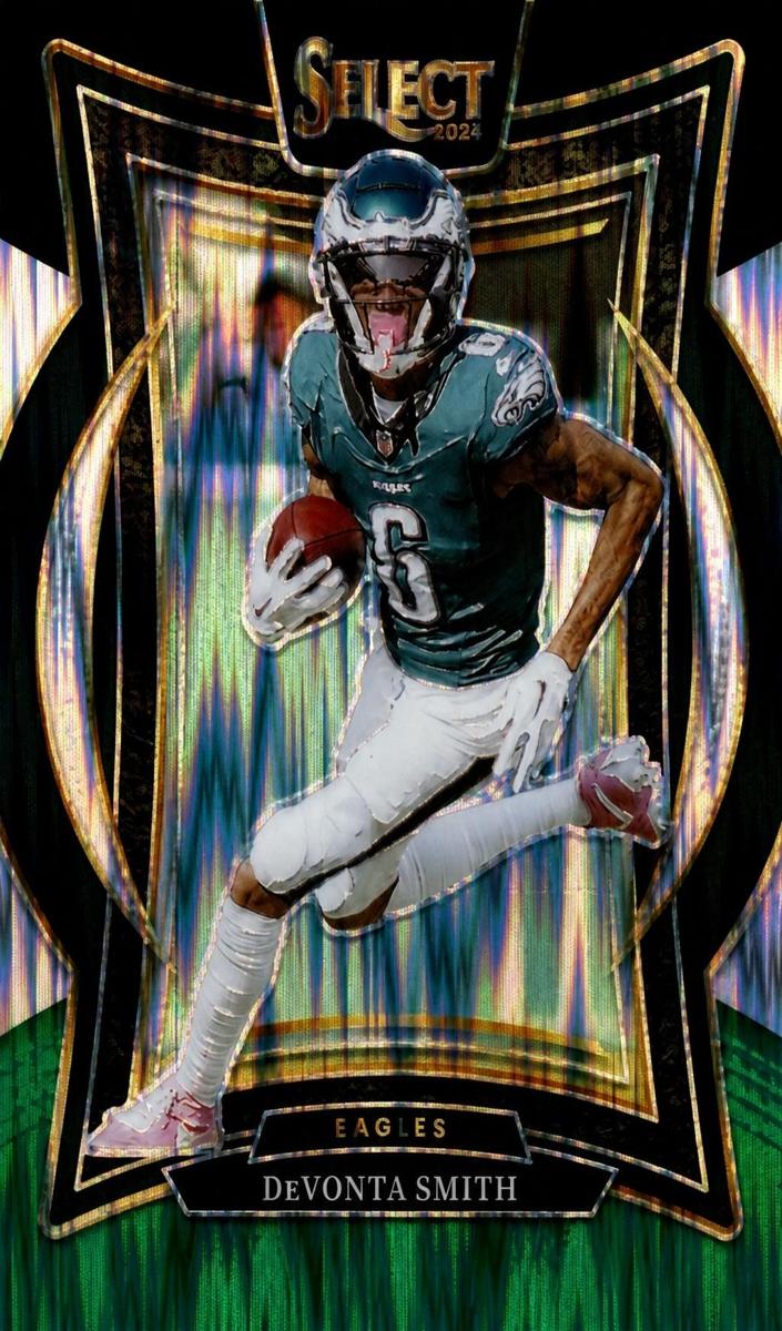 2024 Panini Select Football Black and Green Shock DeVonta Smith #51