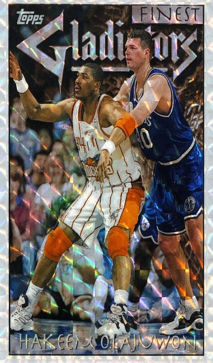 1996 Topps Finest Basketball Refractor Hakeem Olajuwon #124