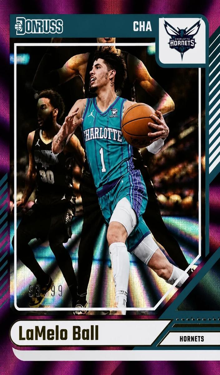 2024 Panini Donruss Basketball Holo Purple Laser LaMelo Ball #12