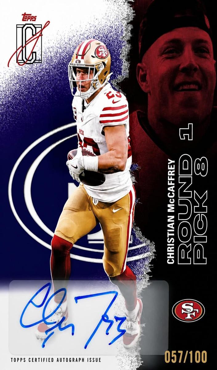 2025 Topps Signature Class Football Purple Christian McCaffrey #49