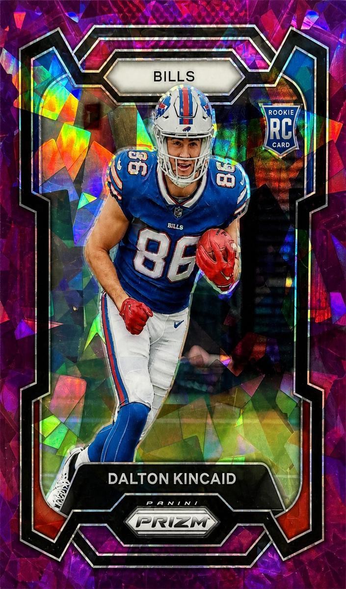 2023 Panini Prizm Football Purple Ice Dalton Kincaid #308 PSA 6