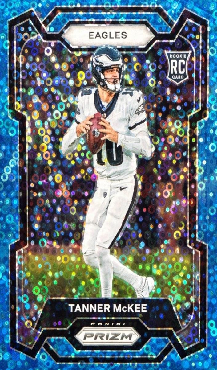 2023 Panini Prizm Football No Huddle Blue Tanner McKee #383 PSA 9