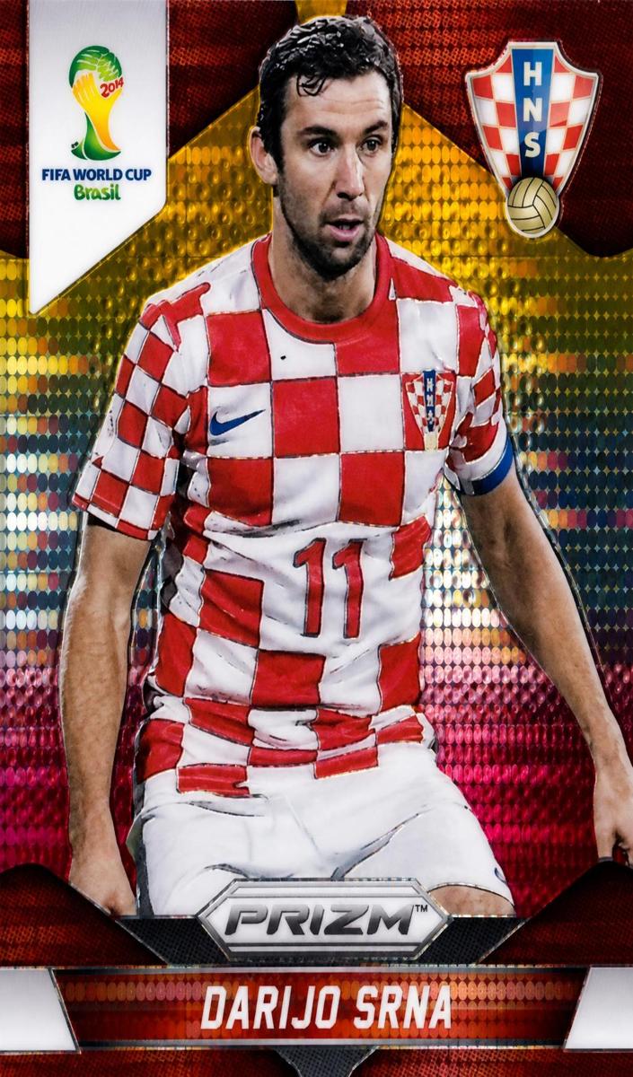 2014 Panini Prizm World Cup Soccer Yellow and Red Pulsar Darijo Srna #117 PSA 9