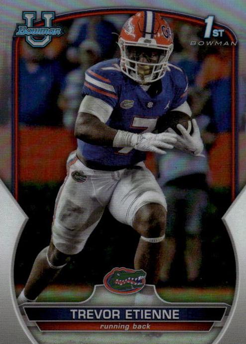 2022 Bowman University Chrome Football Refractor Trevor Etienne #69 SGC 9.5