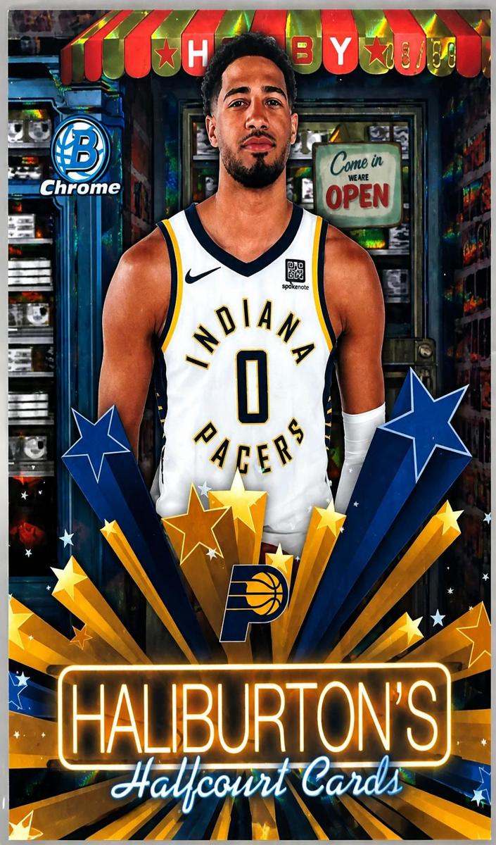 2025 Bowman Basketball Gold Geometric Refractor Tyrese Haliburton #HS-6