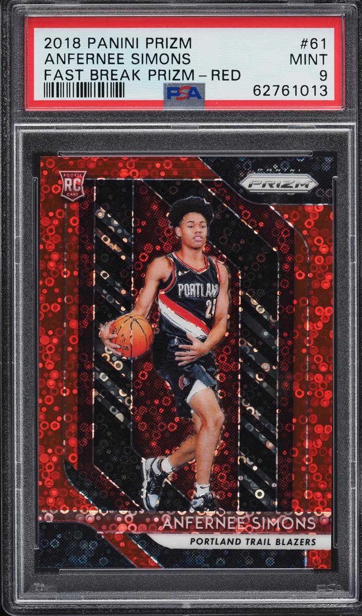 2018 Panini Prizm Basketball Fast Break Red Anfernee Simons #61