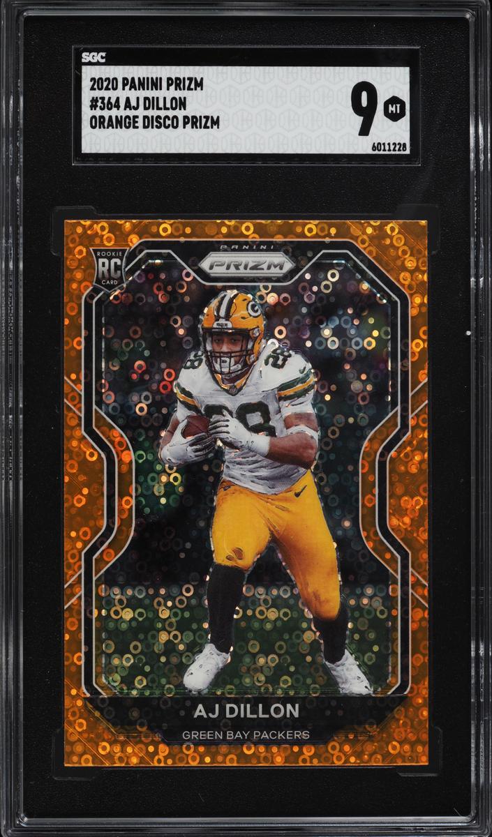 2020 Panini Prizm Football Disco AJ Dillon #364 SGC 9