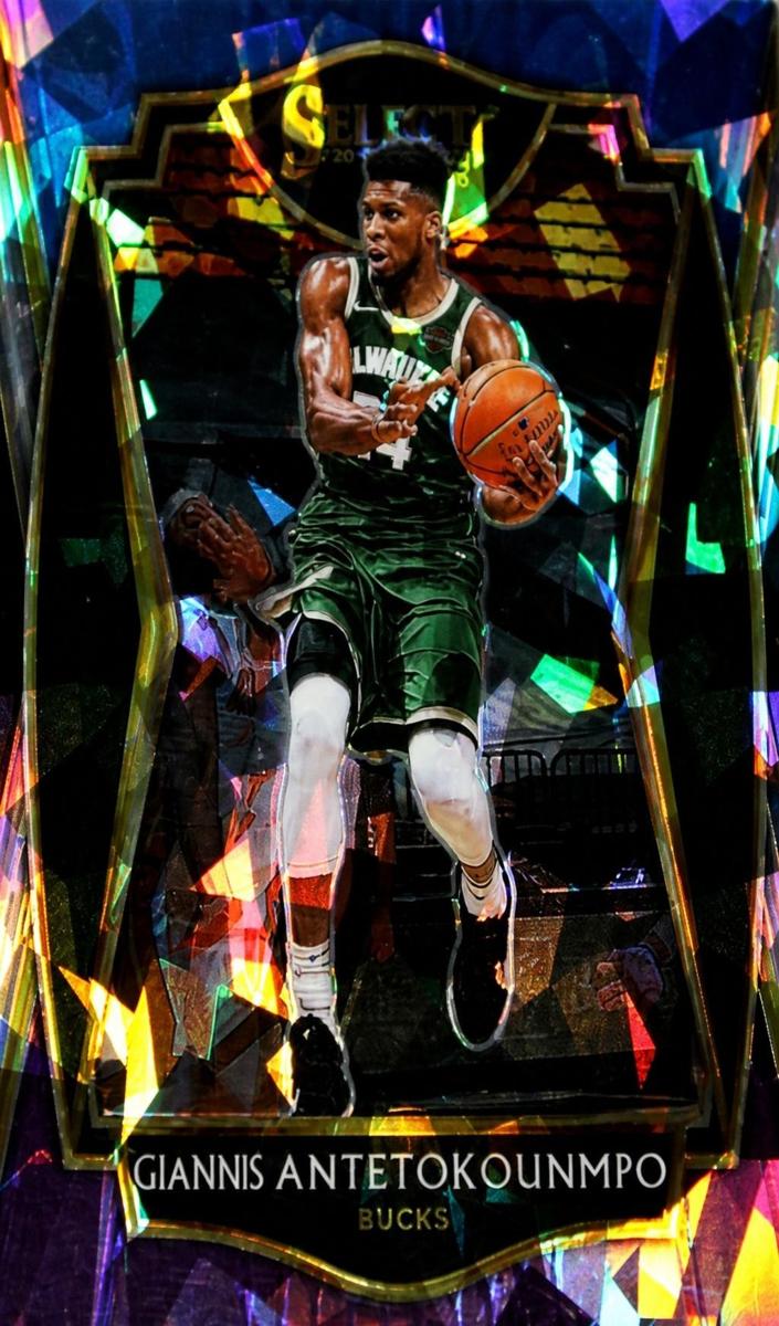 2020 Panini Select Basketball Blue/White/Purple Cracked Ice Giannis Antetokounmpo #117 SGC 10