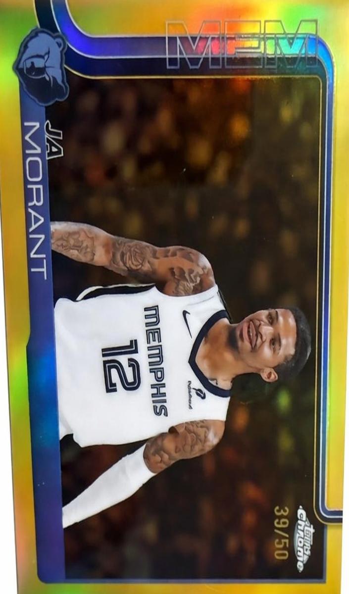 2025 Topps Chrome Basketball Gold Refractor Ja Morant #158 PSA 8