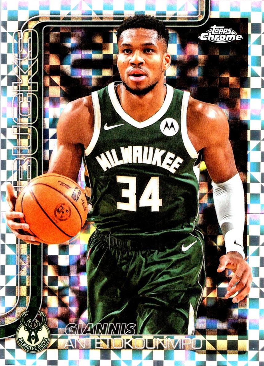 2025 Topps Chrome Basketball X-Fractor Giannis Antetokounmpo #137 PSA 9