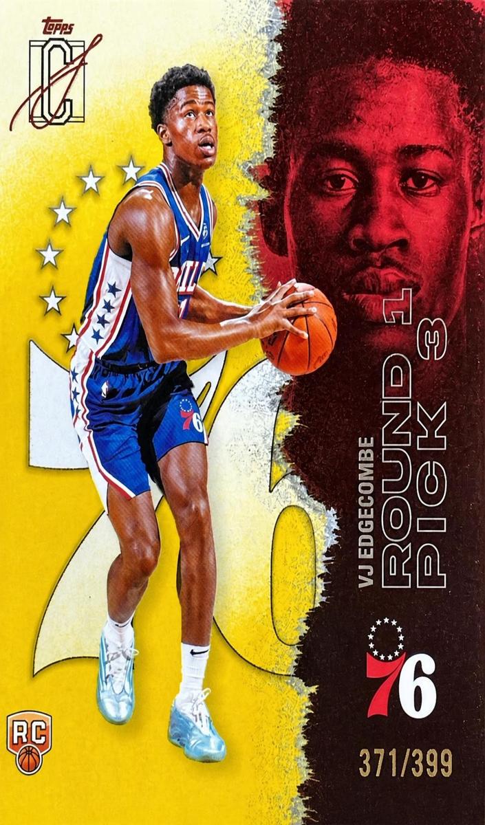 2025 Topps Signature Class Basketball Yellow VJ Edgecombe #147