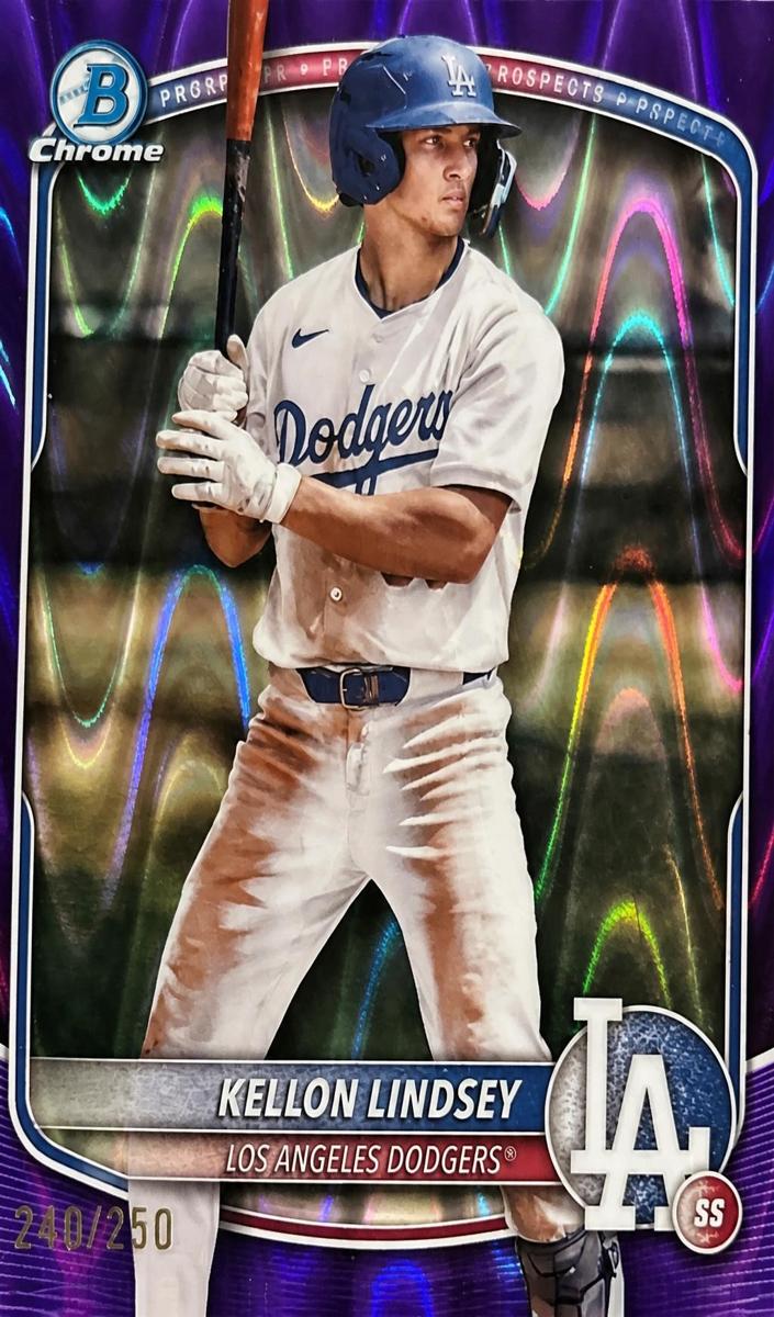 2025 Bowman Chrome Prospects Baseball Purple Raywave Kellon Lindsey #BCP-137