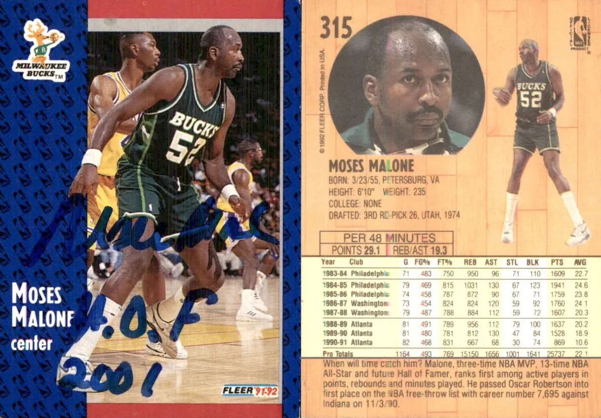 1991 Fleer Basketball Moses Malone #315 PSA 10