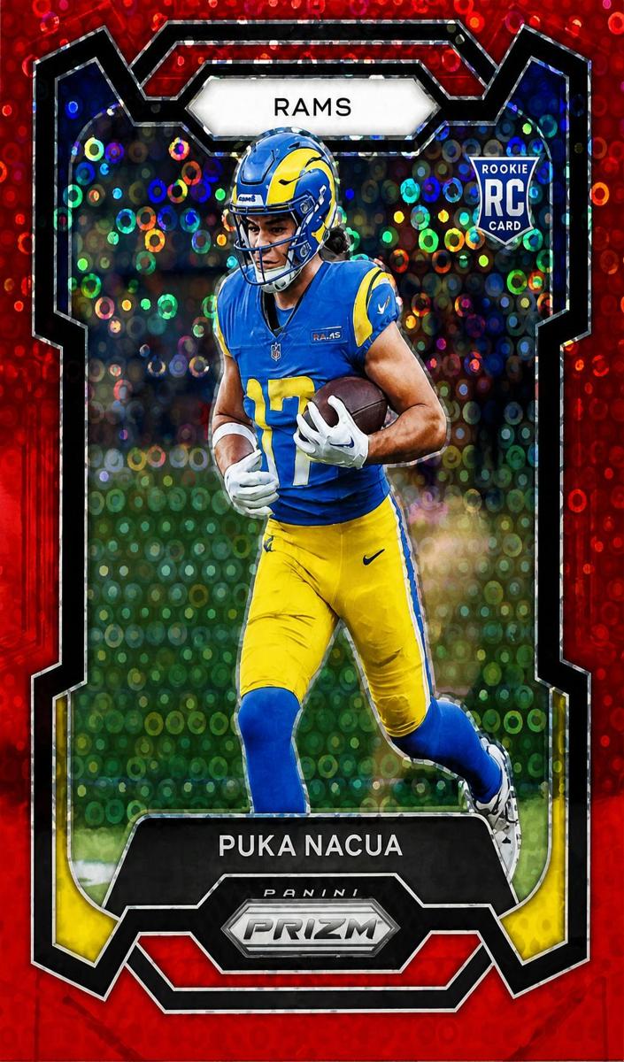 2023 Panini Prizm Football No Huddle Red Puka Nacua #357