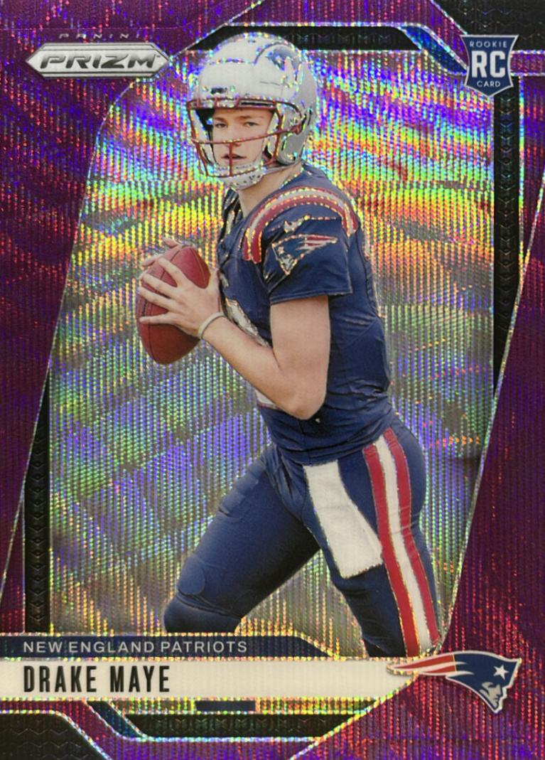 2024 Panini Prizm Football Purple Wave Drake Maye #329 PSA 9
