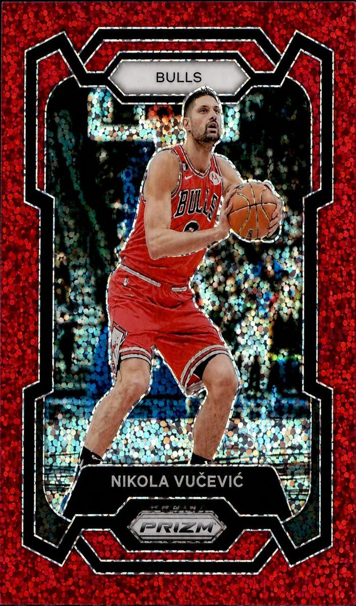 2023 Panini Prizm Basketball Red Sparkle Nikola Vucevic #87