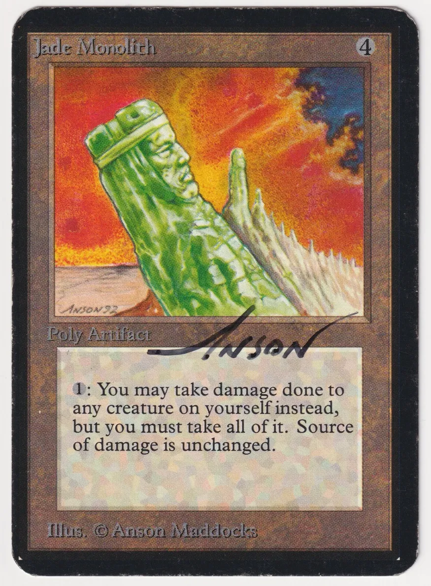 1993 Magic The Gathering Alpha Jade Monolith #NNO CGC 6.5