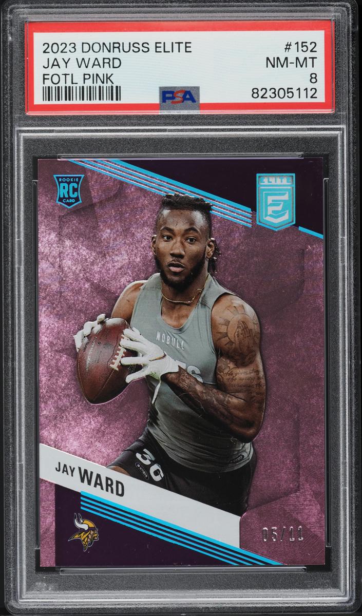 2023 Donruss Elite Football FOTL Pink Jay Ward #152 PSA 8