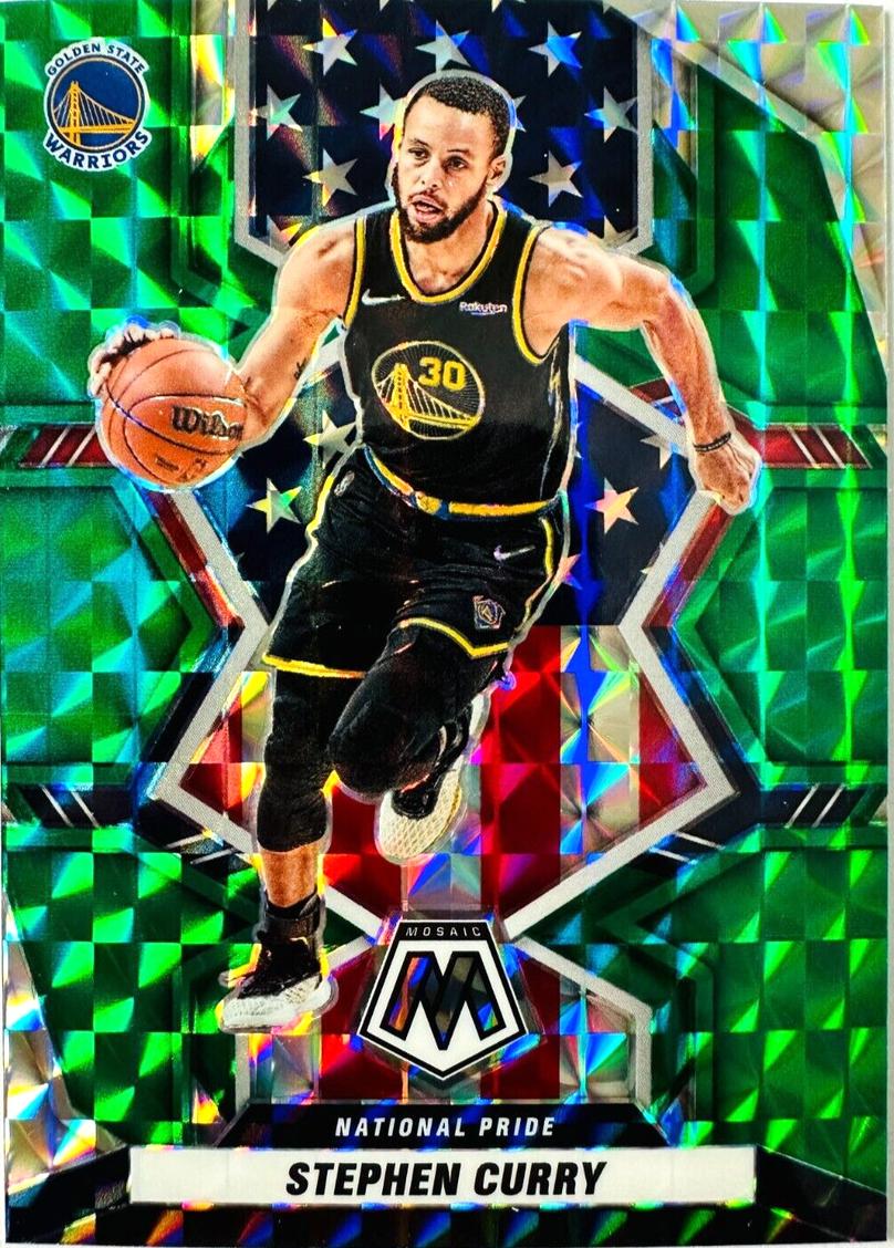 2021 Panini Mosaic Basketball Mosaic Green Stephen Curry #247 PSA 9