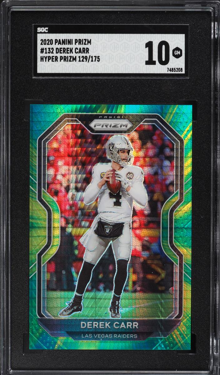 2020 Panini Prizm Football Hyper Derek Carr #132 SGC 10