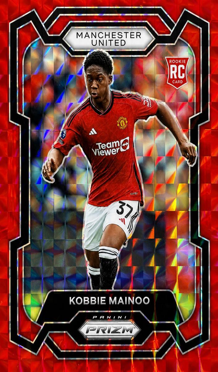 2023 Panini Prizm Premier League Soccer Red Mosaic Kobbie Mainoo #38 PSA 10