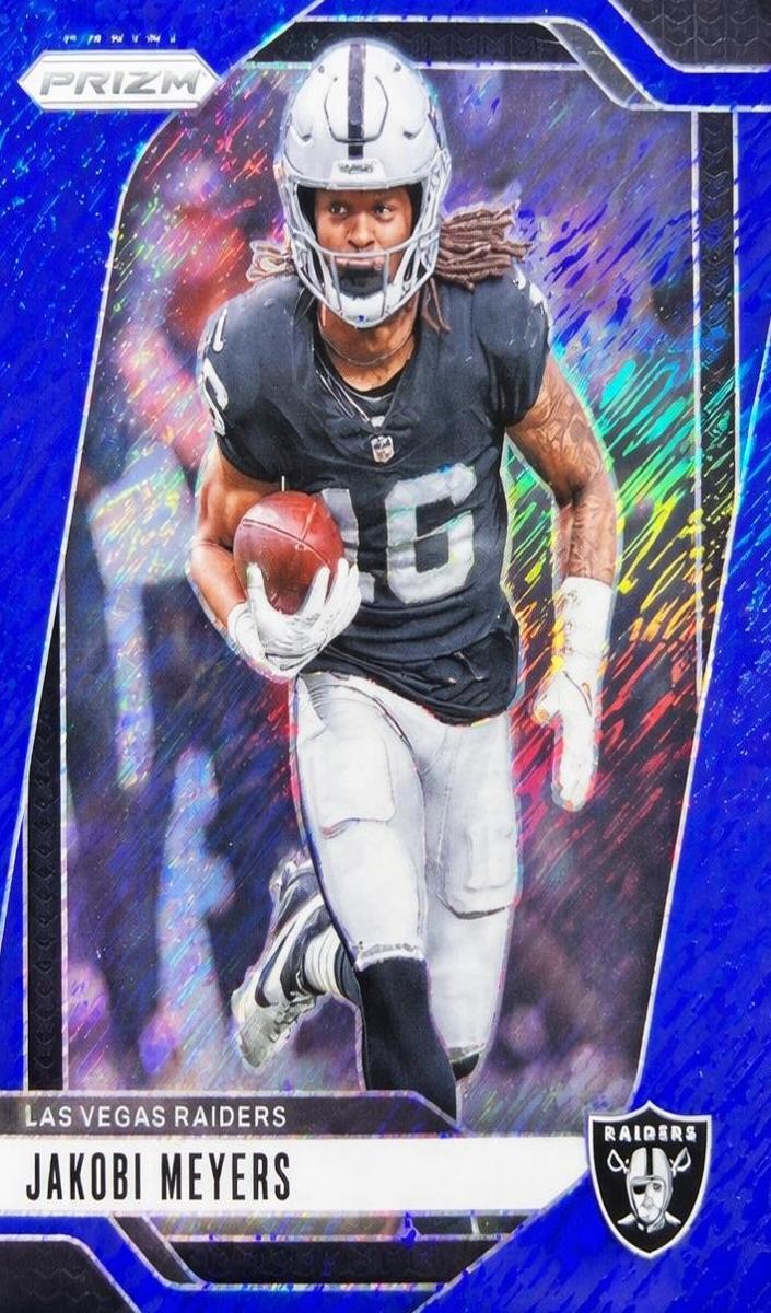 2024 Panini Prizm Football Blue Shimmer Jakobi Meyers #151