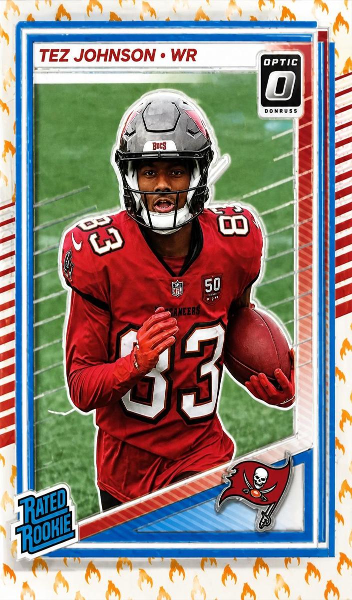2025 Donruss Optic Football Fire Tez Johnson #231 PSA 8