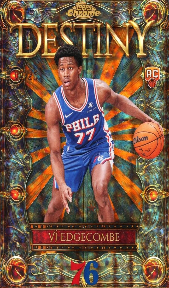 2025 Topps Chrome Basketball Geometric Orange Refractor VJ Edgecombe #D-3