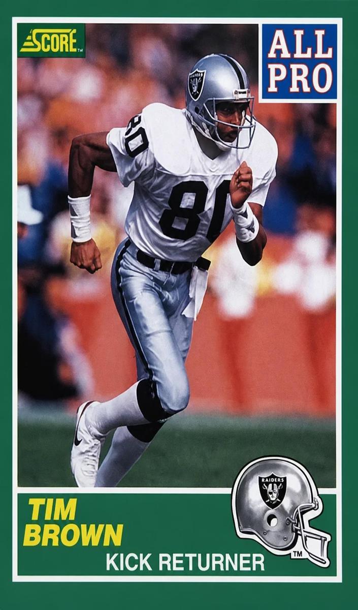 1989 Score Football Error - James Lofton Tim Brown #305 PSA 9