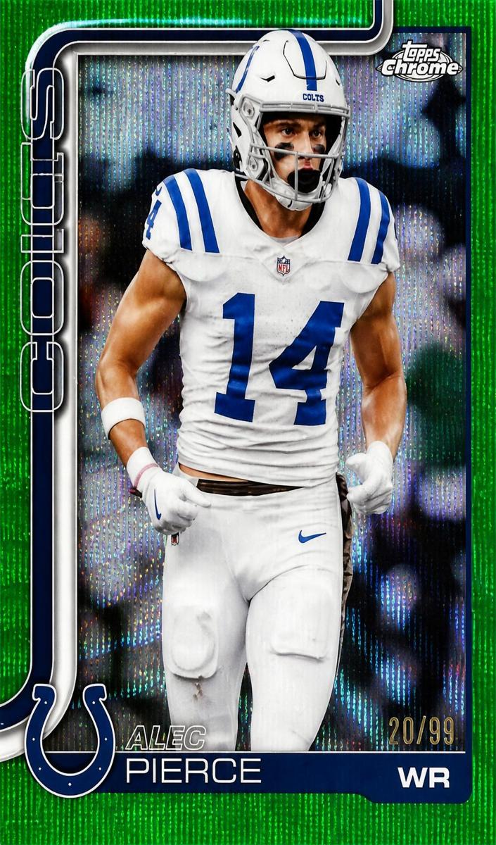2025 Topps Chrome Football Green Wave Refractor Alec Pierce #125