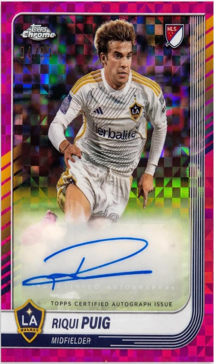 2025 Topps Chrome MLS Soccer Pink X-Fractor Riqui Puig #CA-RP