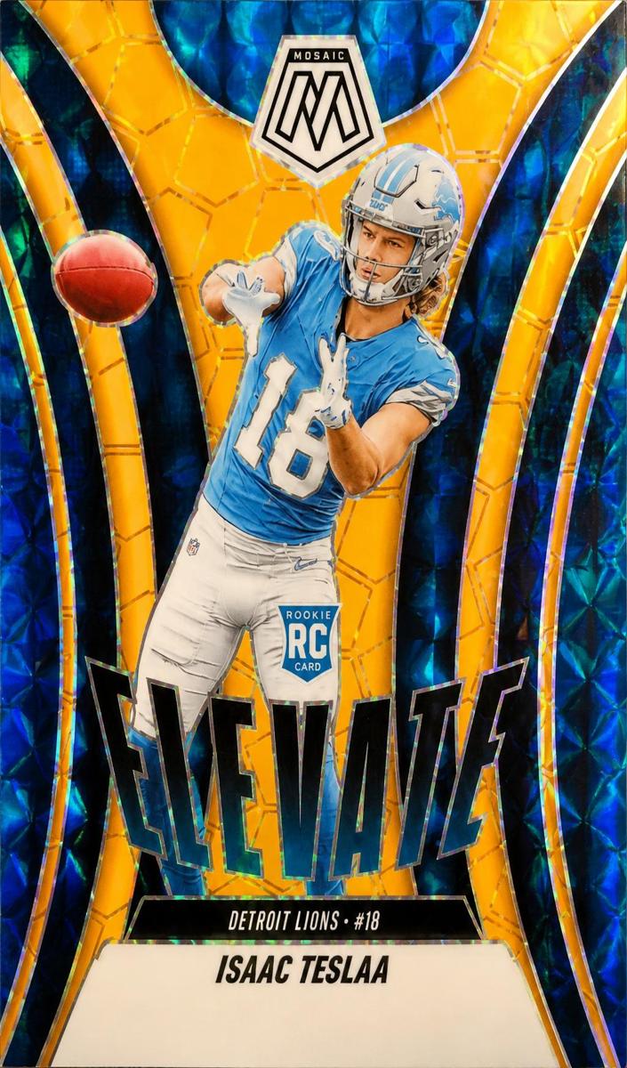 2025 Panini Mosaic Football Orange Fluorescent Isaac TeSlaa #8