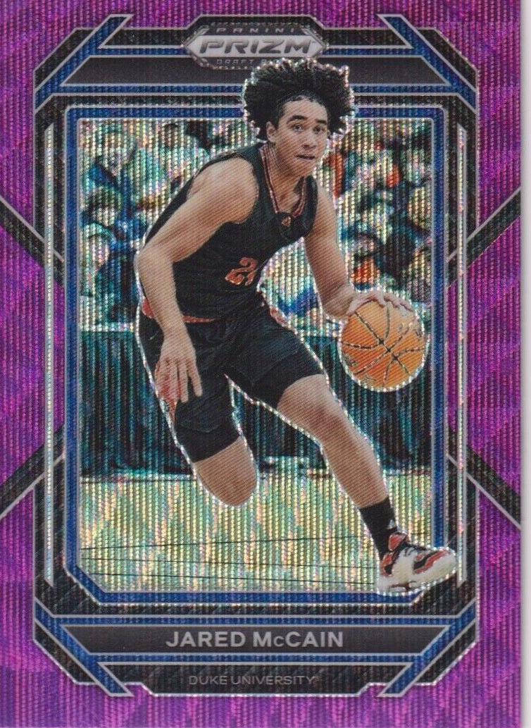 2023 Panini Prizm Draft Picks Basketball Purple Wave Jared McCain #43 PSA 9