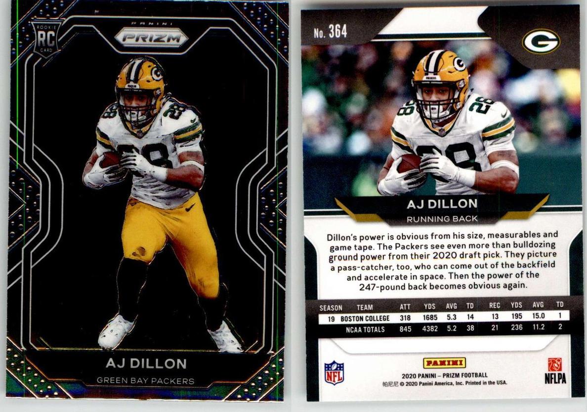 2020 Panini Prizm Football AJ Dillon #364 PSA 9
