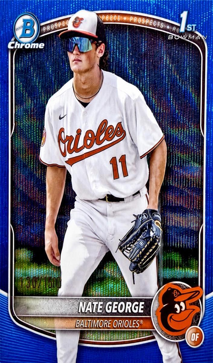 2025 Bowman Chrome Prospects Baseball Blue Wave Refractor Nate George #BCP-184 PSA 9