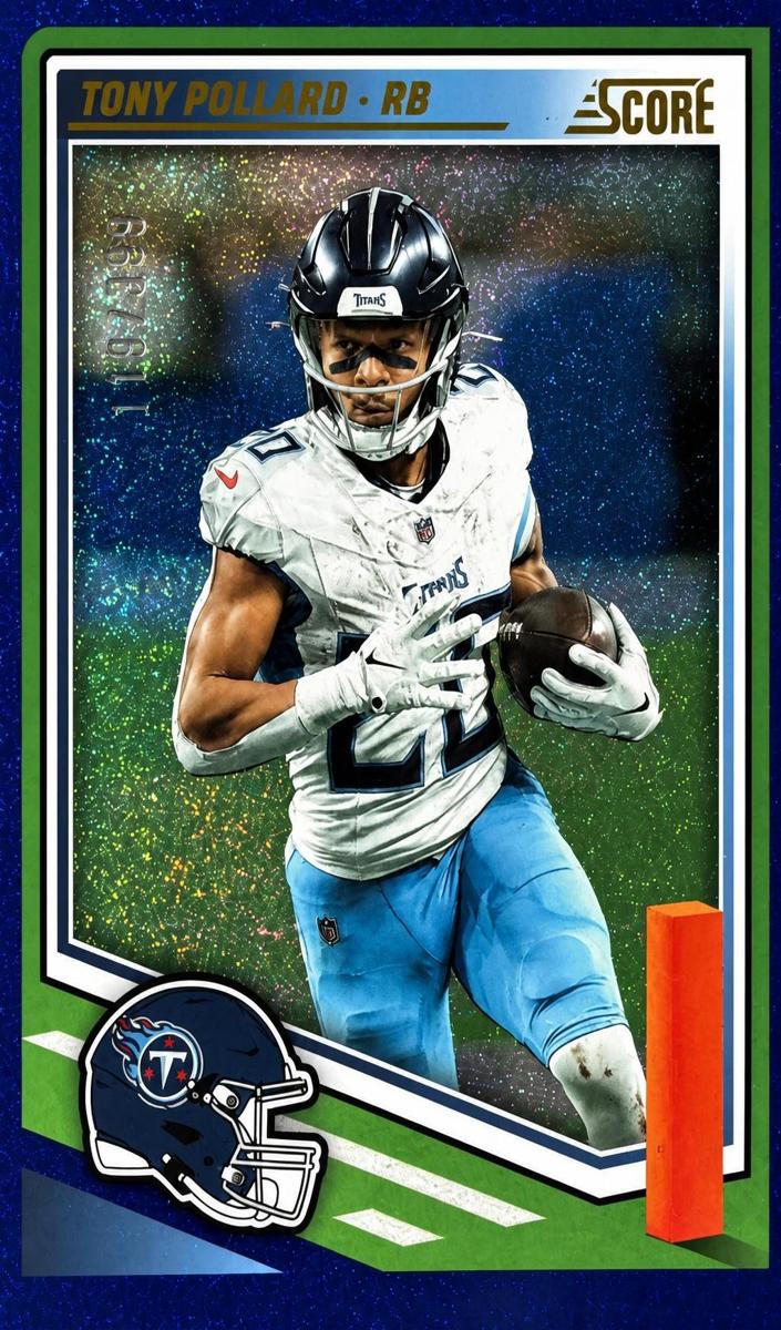 2025 Panini Score Football Dots Blue Tony Pollard #212