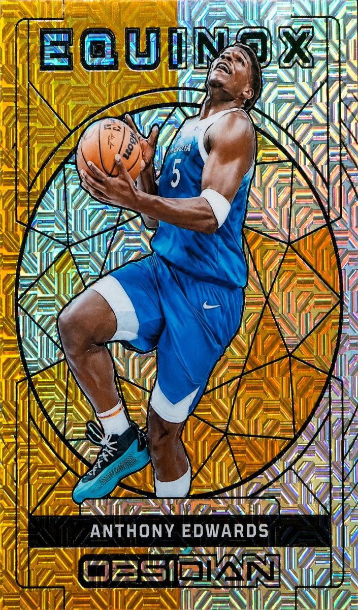 2023 Panini Obsidian Basketball Electric Etch Gold Flood Anthony Edwards #8