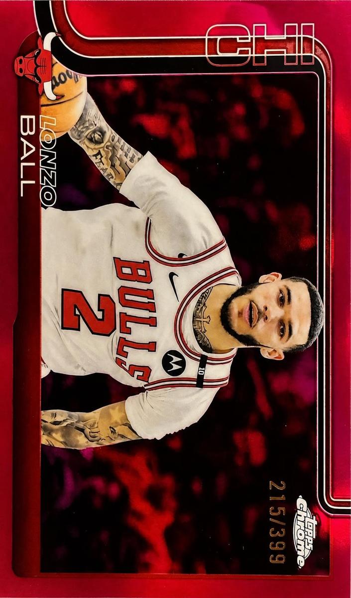 2025 Topps Chrome Basketball Magenta Refractor Lonzo Ball #38