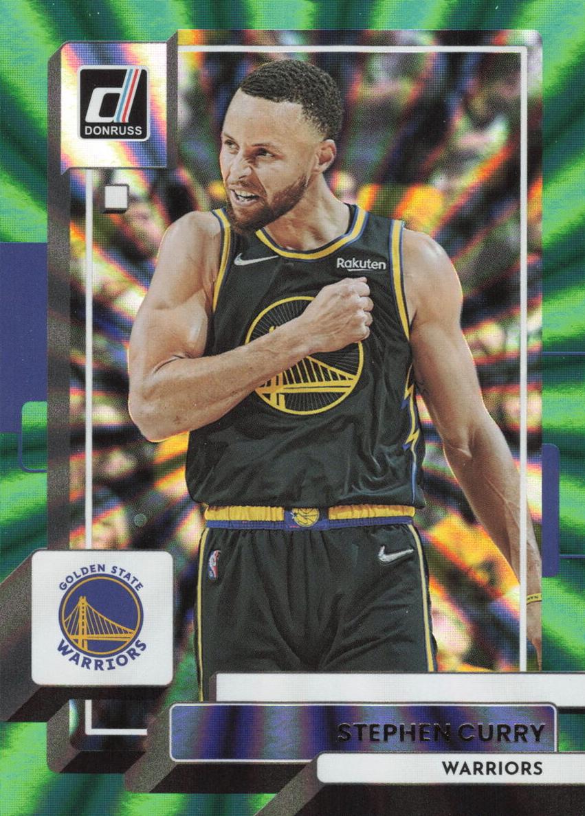 2022 Panini Donruss Basketball Holo Green Laser Stephen Curry #116 PSA 10