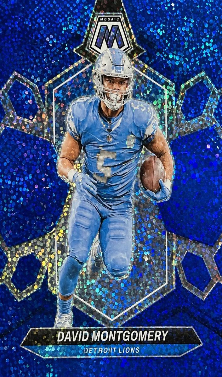 2024 Panini Mosaic Football Blue Sparkle David Montgomery #72