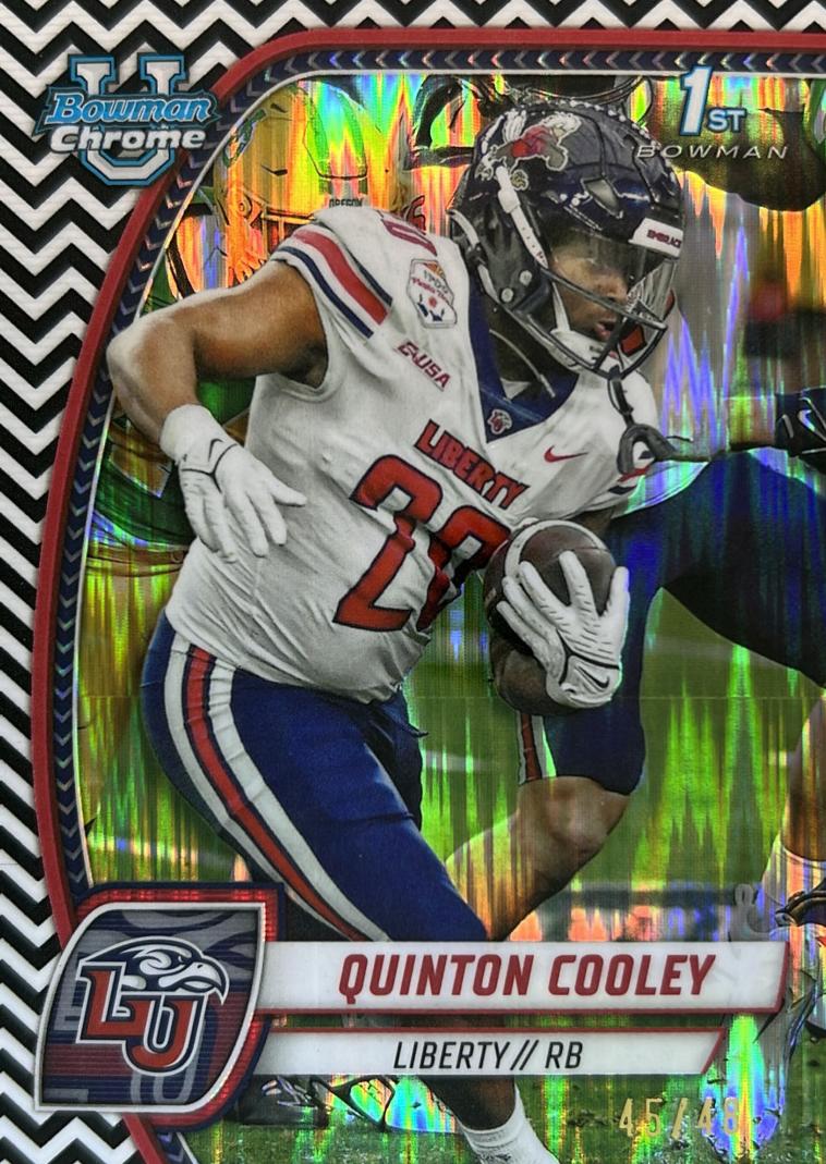 2024 Bowman Chrome University Football Black And White Stealth Refractor Quinton Cooley #147