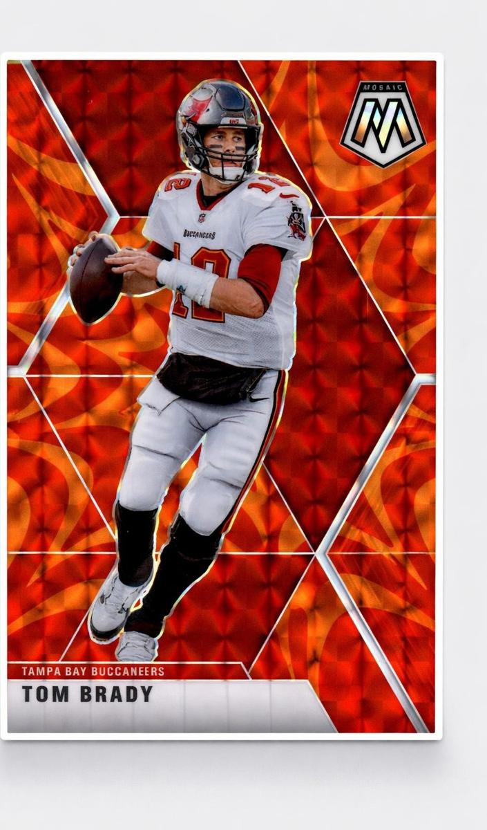 2020 Panini Mosaic Football Mosaic Reactive Orange Tom Brady #135 PSA 10